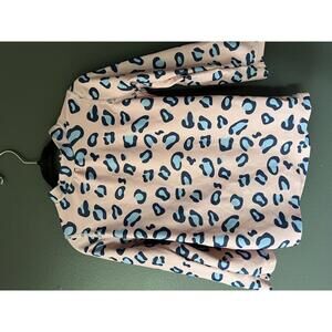 Shade Critters 3T Girls Long Sleeve Pink and Blue Leopard Print Top